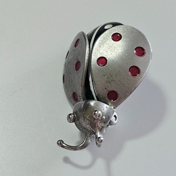 ***Last Chance!! Final Sale*** Beau Sterling Silver Vintage Lady Bug Brooch - Picture 7 of 10